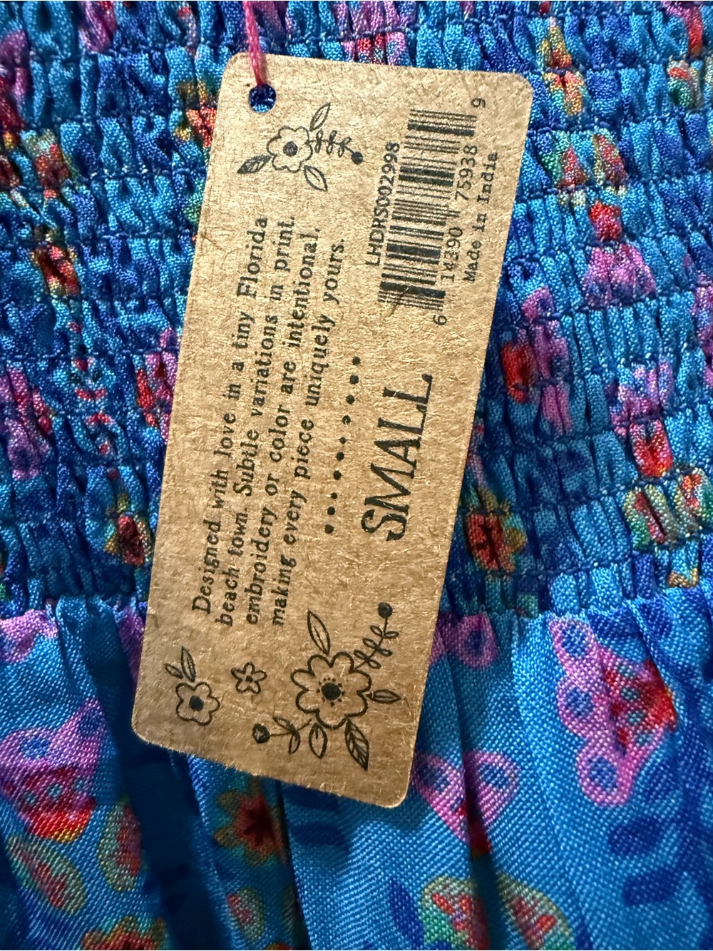 NATURAL LIFE Tricia mini Blue Floral Maxi Dress with Embroidered Straps - Picture 7 of 10